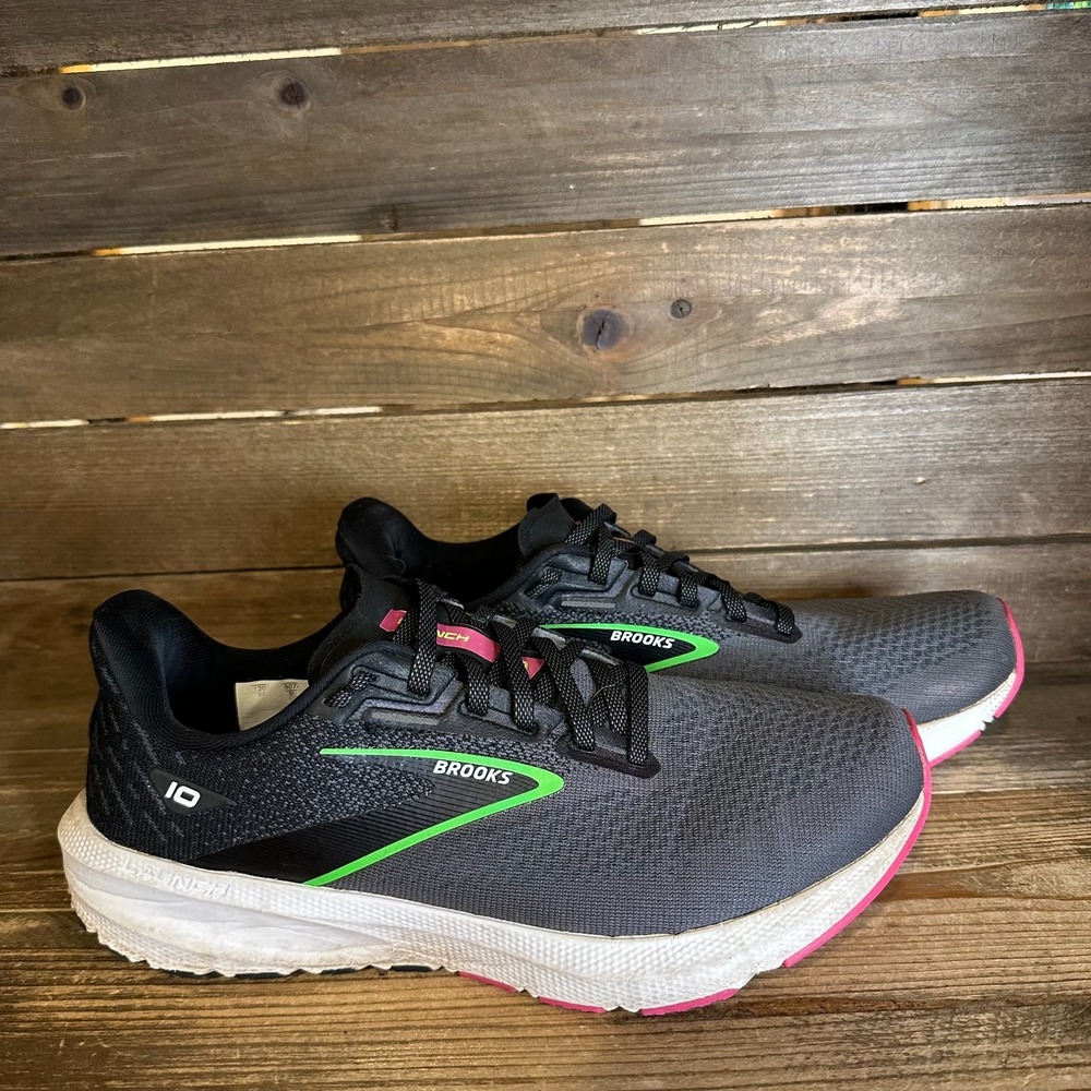 Womens Brooks Launch 10 Gray Athletic Running Shoes Sneakers Size 9.5 B GUC